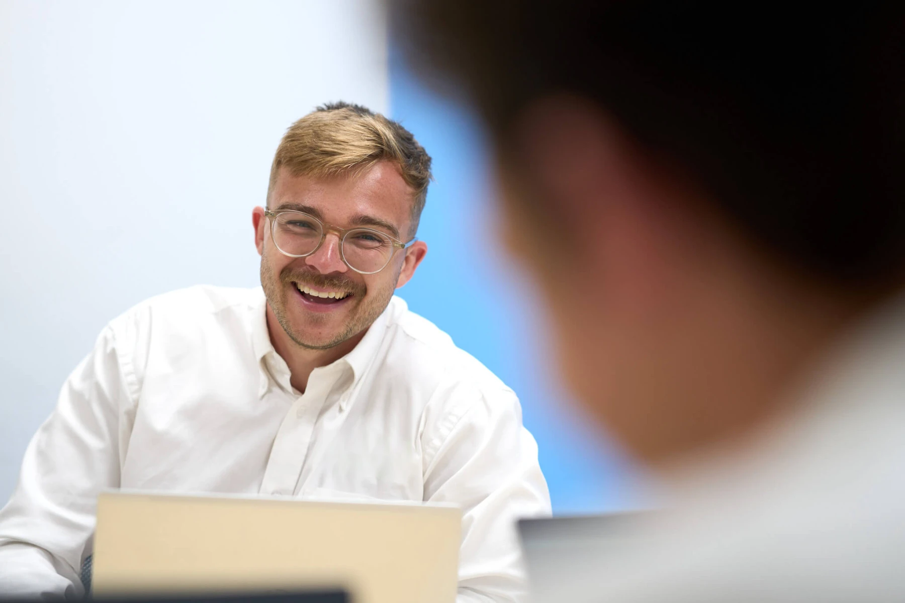 Oliver in an AI consultation at Techcare