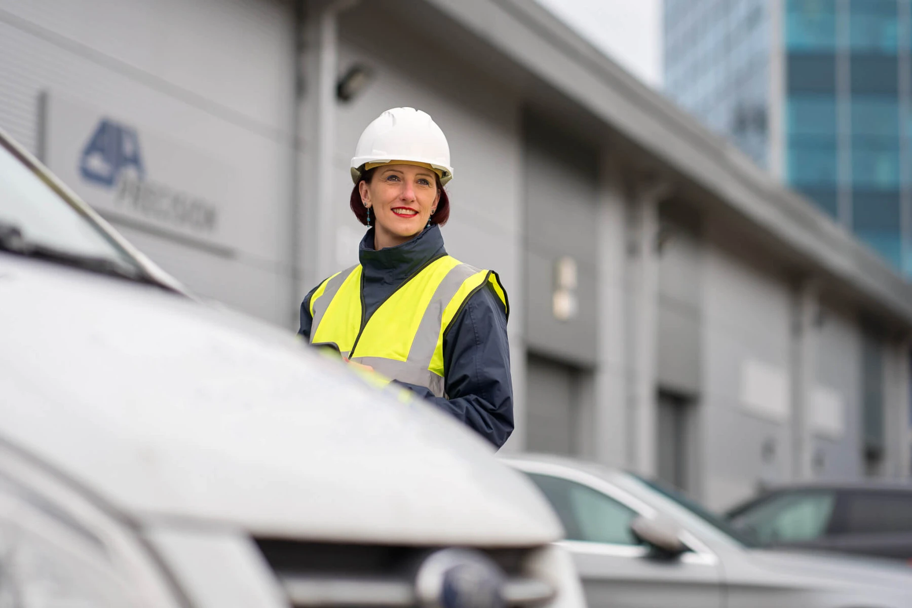 Kelly surveying a site for CCTV at Techcare